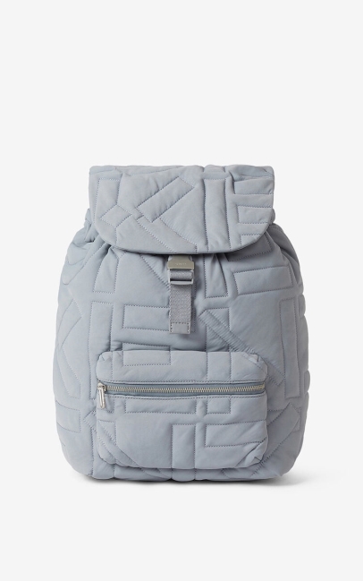 Kenzo Men Arctic Nylon Backpack Pearl Grey